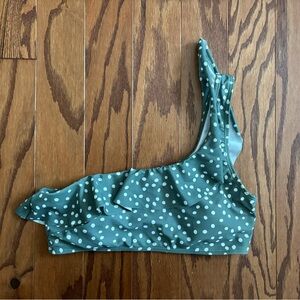 SHEIN Green Polka Dot Swim Top